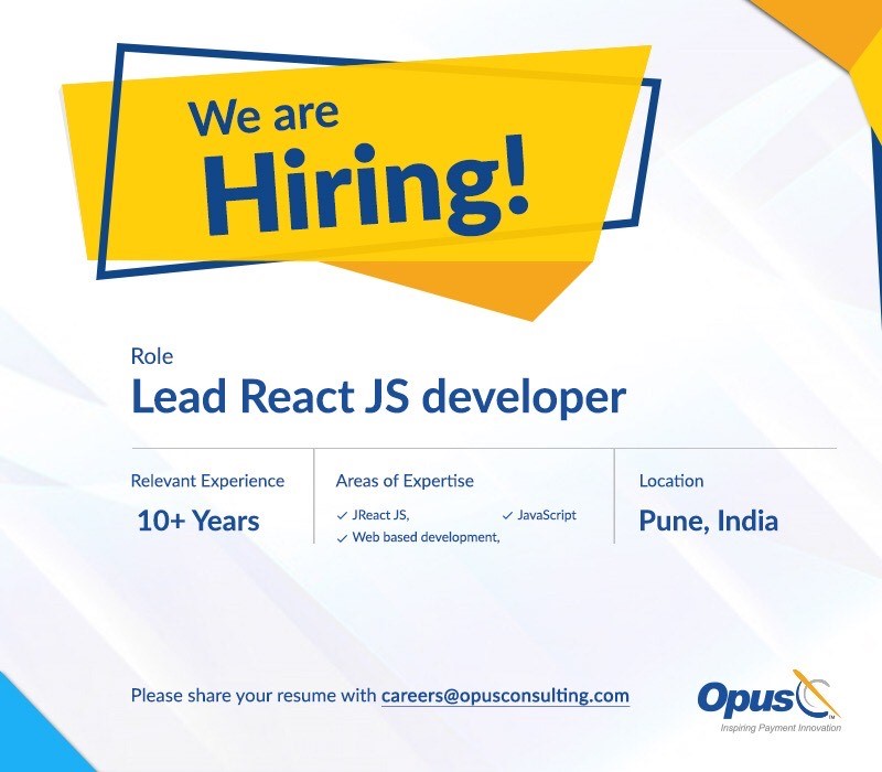 OpusTechGlobal's tweet photo. We are hiring.
#jobsatopus #paymentsinnovation #technologyinnovation https://t.co/C2jKX0m0VB
