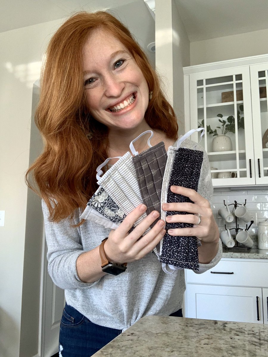 <a href="/MissBurnheimer/">Miss B</a> and @MsRoivas have been busy crafting these beautiful masks! Which of these cute gray patterns should I wear with my gray outfit? 😂 you know me well!