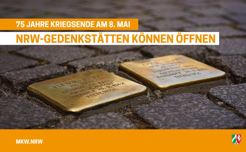 MKW_NRW's tweet photo. Wiedereröffnung der NS-#Gedenkstätten in #NRW. Der Besuch zum 75. Jahrestag des #Kriegsendes am #8mai ist unter #Corona-Auflagen möglich. Zur Pressemeldung: https://t.co/mg9IpVEZeU https://t.co/7kkZl3rlSd