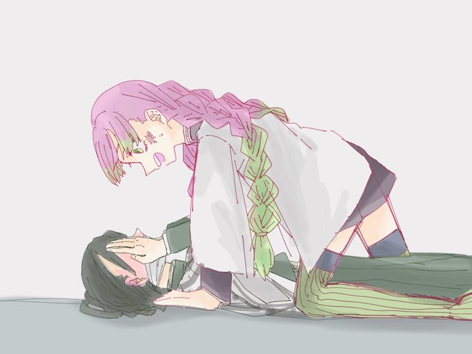 そめさんがTwitterに投稿した甘露寺蜜璃(鬼滅の刃)のイラスト。