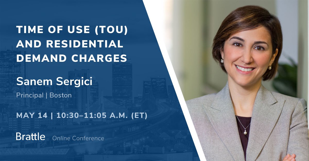 TheBrattleGroup's tweet photo. Principal Sanem Sergici will discuss TOU rate design best practices at an @EUCIEvents online conference. https://t.co/QBQK9E7hmV #utility #ratedesign #electricity https://t.co/IaGCfbAjeI