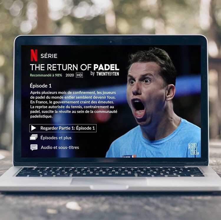 AbTennisTen's tweet photo. Pour les passionnés de padel, premier opus de The Return Of PADEL by #twentybyten.                      #padel #padeladdict #padellifestyle #Netflix @paquito_navarro https://t.co/Qz8XYYiIF5