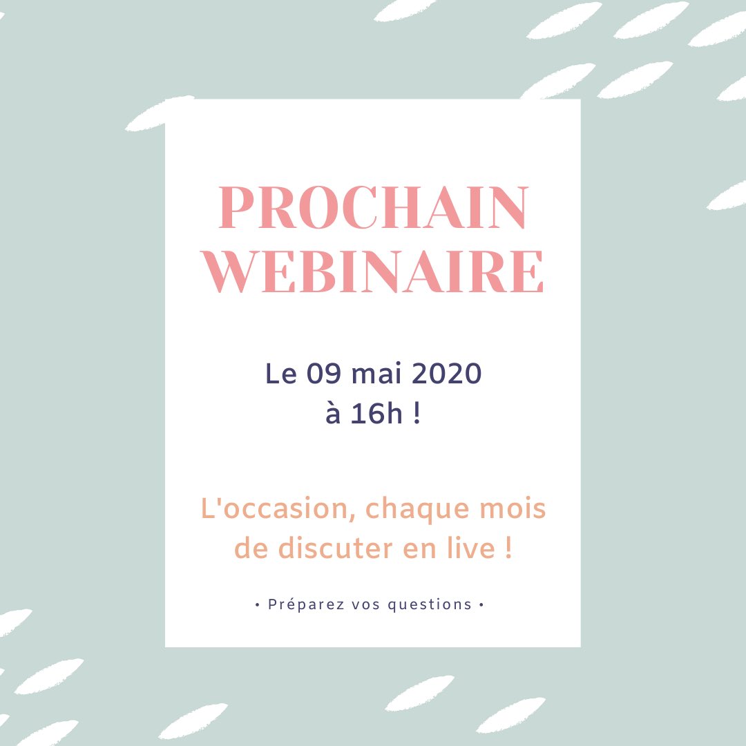 #Savethedate: RENDEZ-VOUS WEBINAIRE !💻

N’étant malheureusement pas ensemble durant ce confinement, nous ne pouvons vous proposer un webinaire habituel, mais bonne nouvelle, nous allons vous retrouver pour un instagram Live samedi 09 mai 2020 à 16h !

Préparez-vos questions ✏️