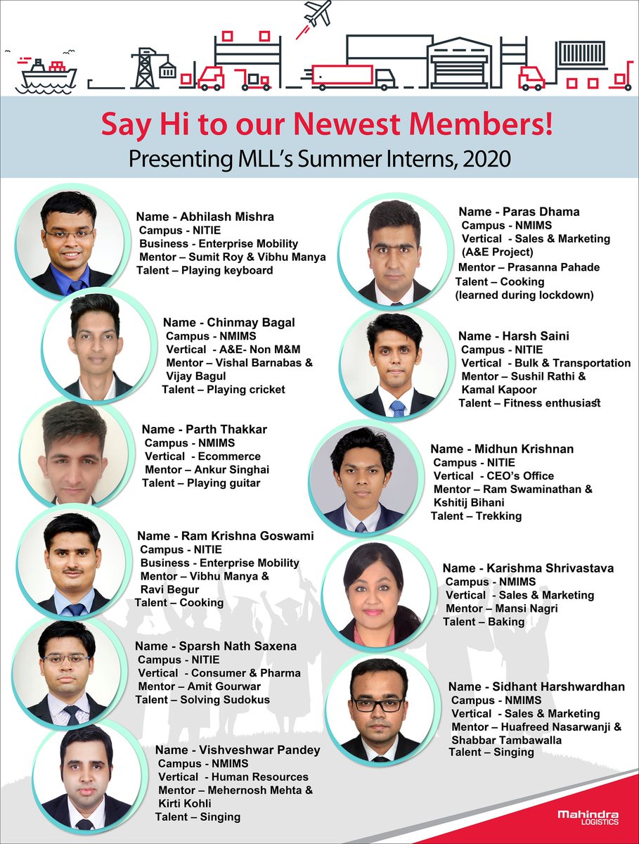 TheLogiQuest's tweet photo. MLL’s Summer Internship Program, 2020 – Designed for Extraordinary Times.
@Mahindralog_MLL 
#summerinternship #internship https://t.co/mpZOXDjQK0