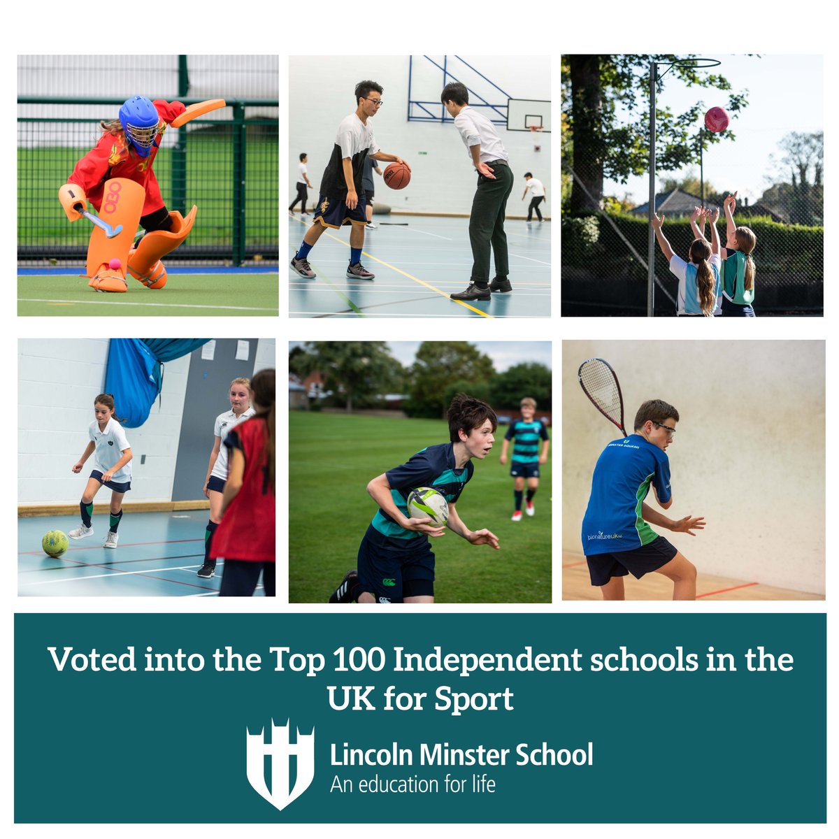 MinsterSchool's tweet image. Lincoln Minster School are unbelievably proud to have been voted into the Top 100 Independent Schools in the UK for Sport. Thank you to our dedicated team in the LMS Sports department for your tireless efforts! #LMS #oneschool #onecommunity #onelincoln