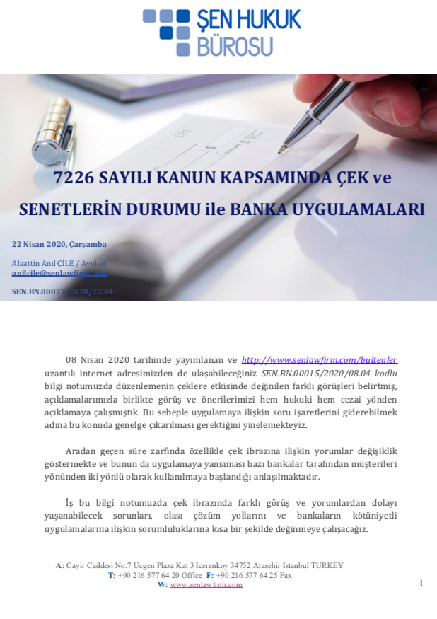 SenLawFirm's tweet photo. 7226 Sayılı Kanun kapsamında çek ve senetlerin durumu ile banka uygulamalarına ilişkin bilgilendirmelerimize aşağıdaki linkten ulaşabilirsiniz.

https://t.co/UTFgwjGr5M

#çek #hukuk #covid19 #salgın #law #senlawfirm #karşılıksızçek #tedbir #kanun #EvdeKal https://t.co/wBq16YImZJ