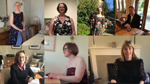 Switalskis's tweet photo. We may be working remotely, but we still keep the standard of dress code high. It's Bank Holiday tomorrow, so our lockdown #FrocksOnFriday is being held on Thursday this week and what a lovely day for it! @suzannemunroe1 @SLCookson @silverbulletv2 @VThackstone @rosraine https://t.co/aY9qLBDz2y