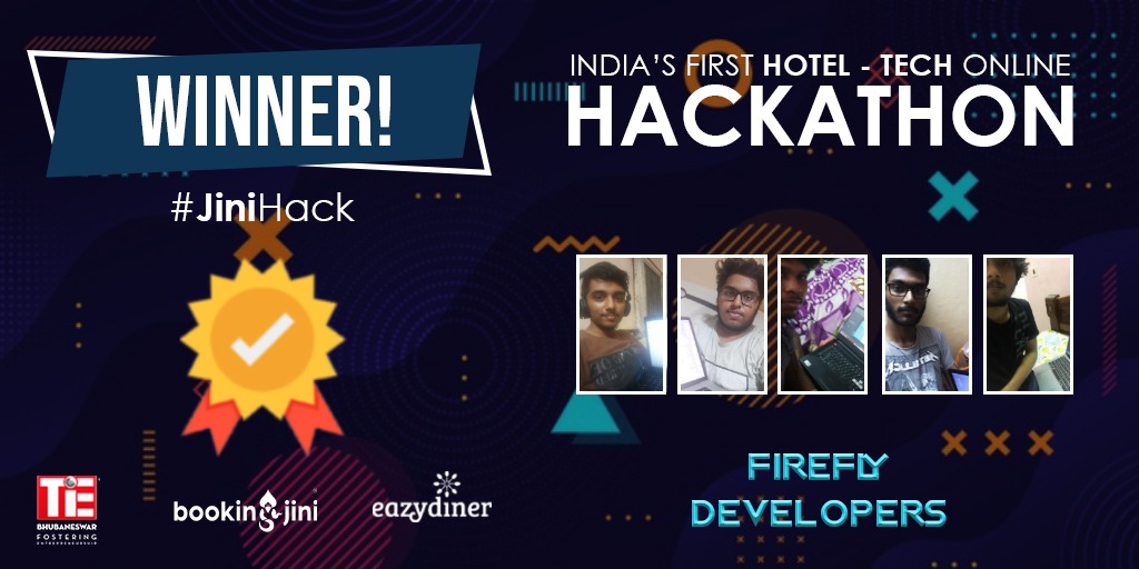bookingjini's tweet photo. #Hackathonupdate
Congratulations FIREFLY DEVELOPERS, the winner of the First Online Hotel-Tech Hackathon.
In case you missed it, you can check out the contest here:https://t.co/EdYnax9eO1
#Automation.
#JINIHACK #Hackathon #Bookingjini #innovation https://t.co/b0xvFtCie7