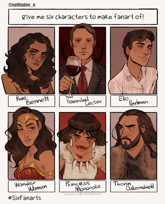 I asked for suggestions on insta and did my #sixfanarts !
#SixFanartsChallenge 