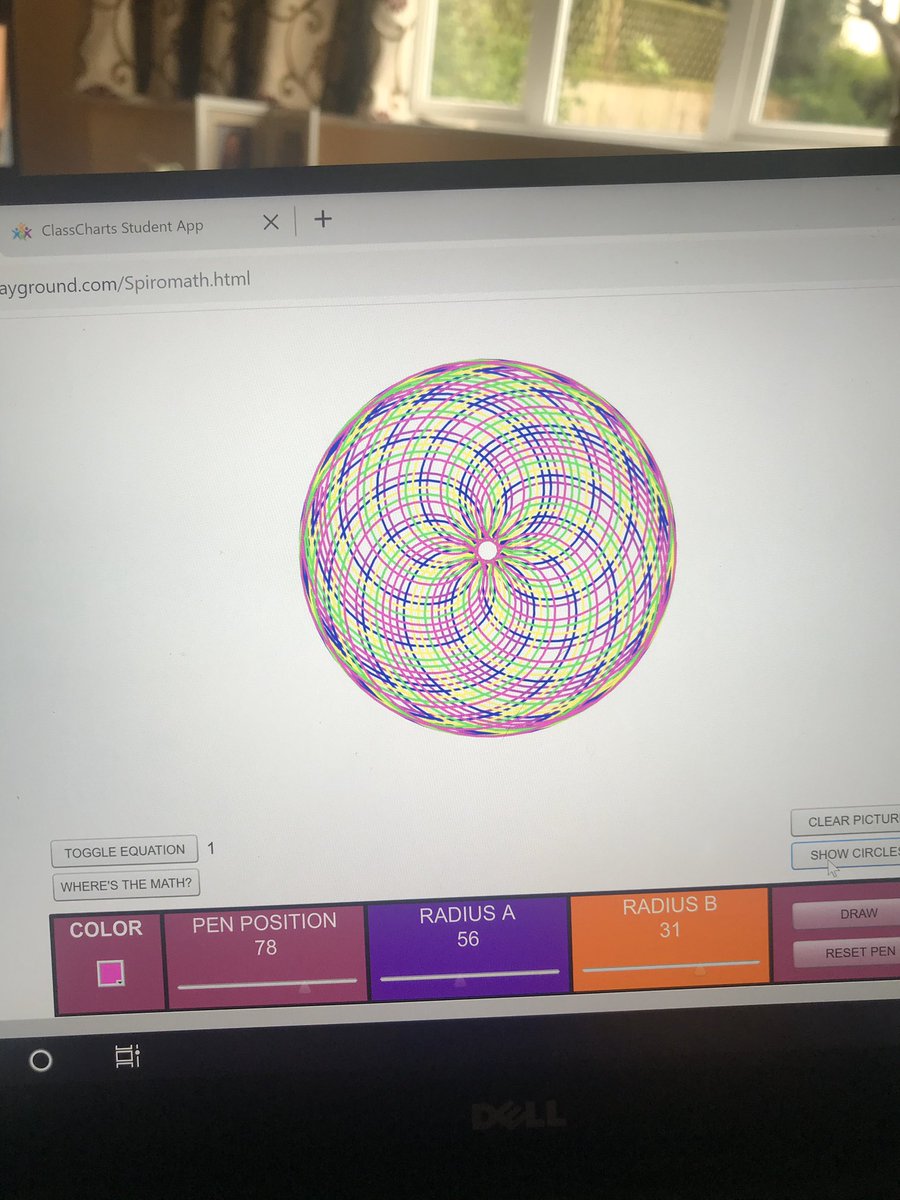 ExmouthCollege's tweet photo. Mr Tindal set a class some work using a Spirograph. Hattie Real (Year 10) produced these impressive patterns using circles.๐๐ป๐๐ป#Spirographs #maths https://t.co/6zF9EHzKuv