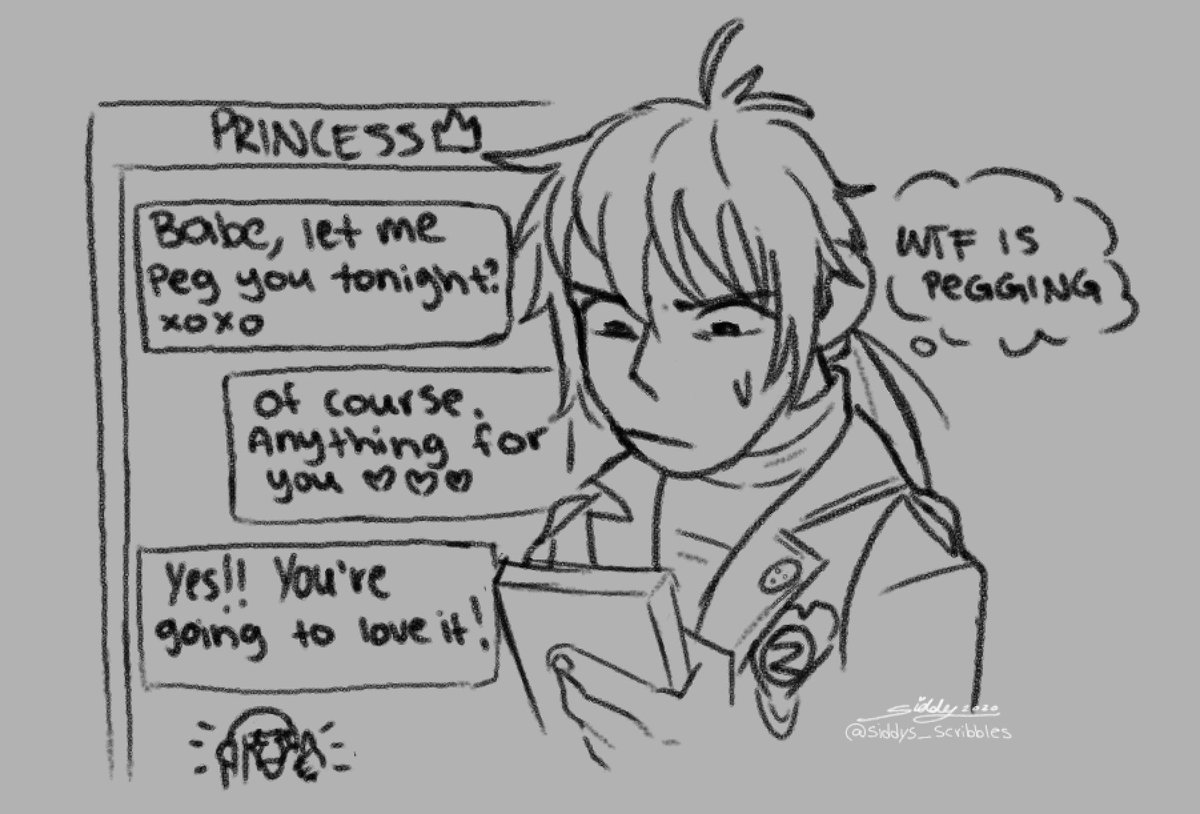 siddysscribbles's tweet photo. He probably thinks it's a hair thing. He's in for a shock #mysticmessenger #mysme #mm #mmzen #mysmezen https://t.co/u6Vn7n8Vih