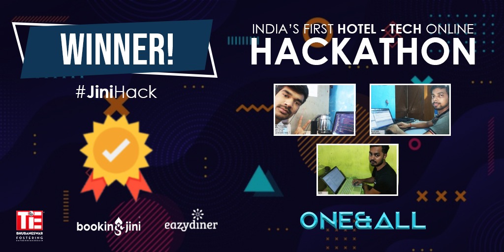 bookingjini's tweet photo. #Hackathonupdate
Congratulations ONE&ALL, the winner of the First Online Hotel-Tech Hackathon.
In case you missed it, you can check out the contest here:https://t.co/EdYnax9eO1
#Automation.
#JINIHACK #Hackathon #Bookingjini #innovation https://t.co/Kmglrt33sJ