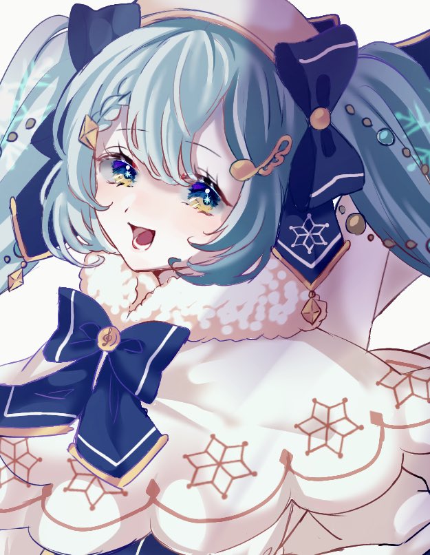初音ミク ,雪ミク 「6番ちゃんを応援してます❄️?
#雪ミク2021 」|もぶきャらのイラスト