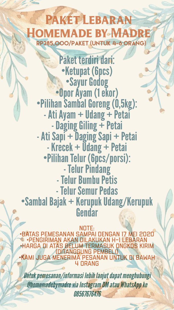 Midori_Ratori's tweet photo. Silahkan di order lgsg ke sepupu saya... Sapa tau pas lebaran mau leha leha aja bosen masakkk 😂😂 pic: @SekarSrunia @cinitacanda @gendisnaskoshi https://t.co/M0by4dJX9G