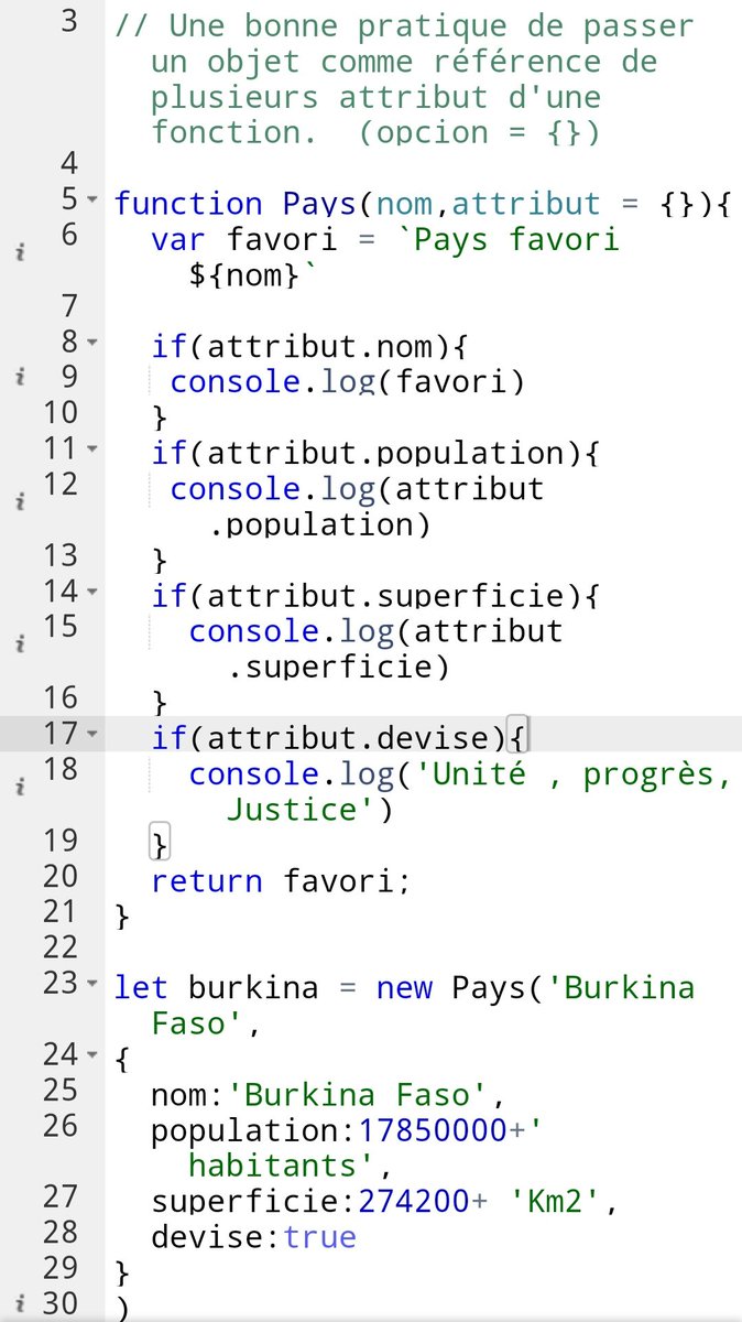 code_au's tweet image. Une bonne pratique de passer un objet comme référence de plusieurs attribut d'une fonction. (opcion = {}) en #javascript