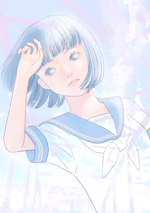 今日は風が強かったです。

#イラスト 