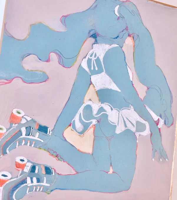 試し塗り…。ローラーシューズってかわいいよね 
