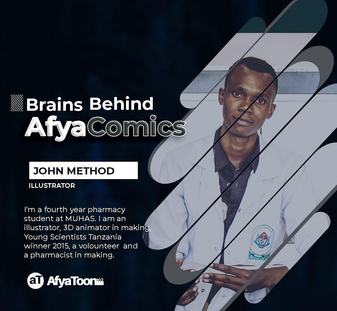 AfyaToon's tweet photo. Appreciating the hardwork and creativity put up by @methodjk211 , one of the key component in the Afyacomic project. @wizara_afyatz @association_mat @TamsaMuhas https://t.co/y2svk7e0no