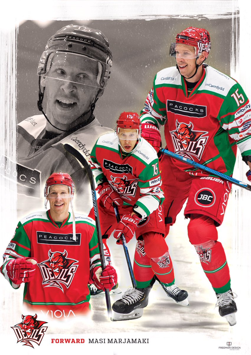 🎶 Oh Ee Oh, Masi Marjamaki! Oh Ee Oh, He makes me very happy! Oh Ee Oh, He never gives the puck away!! <a href="/mmarja15/">Masi Marjamäki</a> 

Hope you like today’s <a href="/cardiffdevils/">Cardiff Devils</a> poster design #DevilsDesigns 

#StaySafe #StayHome