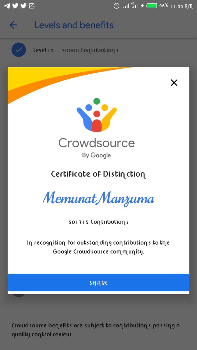 zaarab001's tweet photo. Ladies and Gentlemen...🤗
🇳🇬Level 16
🇳🇬Rank 4 on #SentimentEvaluation
🇳🇬Rank 14 on #ImageCaption
🇳🇬500k goal completed
🇳🇬Certificate of Distinction
🇳🇬1M next Goal
@csbygoogle #GoogleCrowdsource
🇳🇬🇳🇬🇳🇬🇳🇬🇳🇬🇳🇬🇳🇬
#TeamRed #30DaysOfCrowdsource
@aniediudo @Sagiru_ss https://t.co/WLvnrGfrzZ