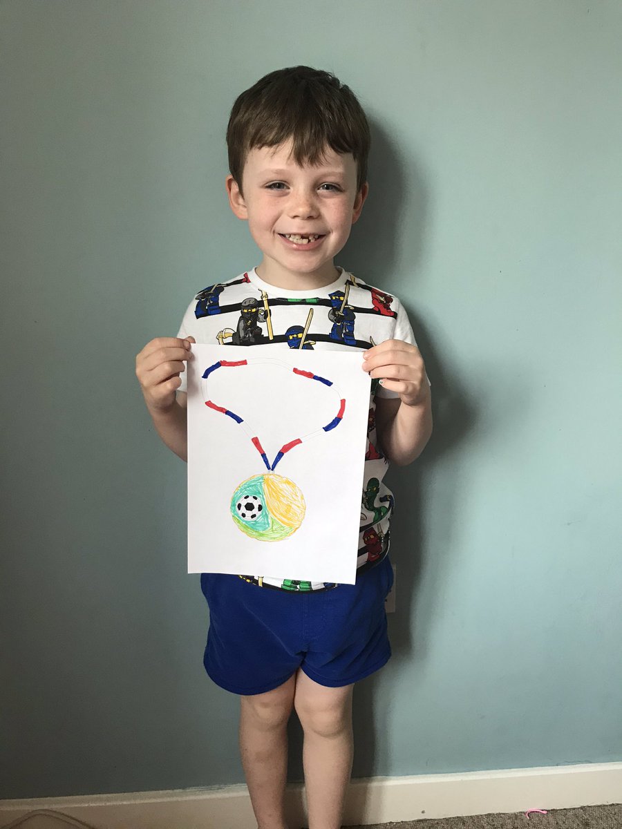 emwhyle's tweet photo. @TickfordPark Medal design. This was to celebrate VE Day and football of course! P said that they could now play football during the street party and this would be awarded to the winning team. https://t.co/4jHORZI3eB