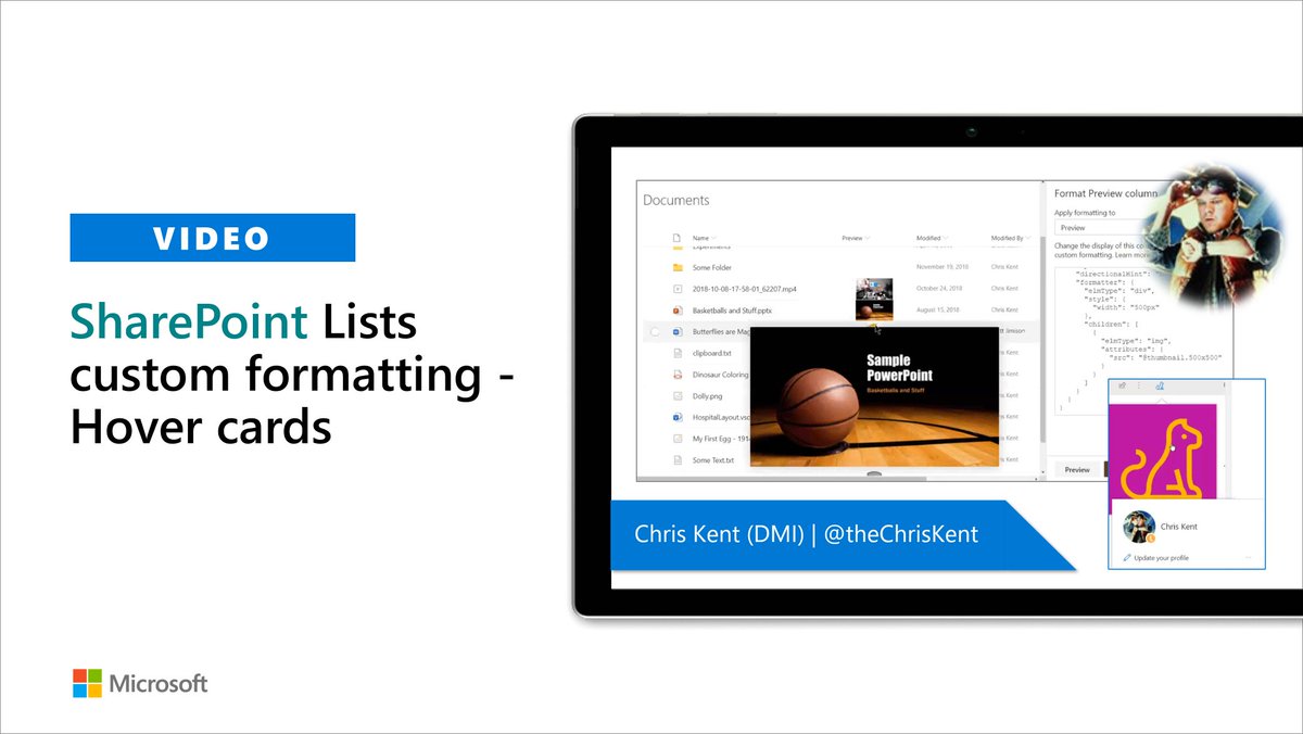 Great #Microsoft365dev and #SharePoint demo by <a href="/theChrisKent/">Chris Kent</a> on taking advantage of the default and custom hover cards in column or view formatting youtube.com/watch?v=bO2L3e… #Microsoft365