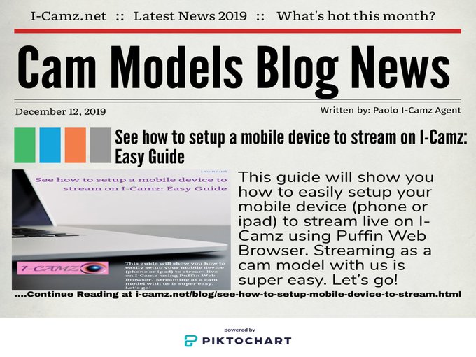 “See how to setup a mobile device to stream on I-Camz: Easy Guide” - Streaming as a cam model with us