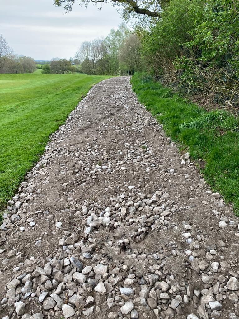 martonmeadows's tweet photo. Our #Greenkeepers continue essential maintenance whilst contractors progress improvement works. One of the projects we’re pleased to share is the progress on the new Buggy Path. Phase 1: car park to the stream, is now well underway. 😊⛳️ #martonmeadows #UKGolf #LookingForward https://t.co/5T3wAzViRy