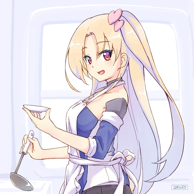 「ただいま」
「あっ、おかえり～♥ ご飯もうすぐ出来るよ、ちょっと待っててね」
って感じのクリーブランドのrkgk。
意外と家庭的かも
#アズレン 
