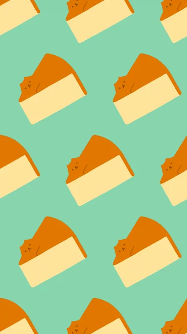 チーズケーキにひそむ猫柄です? 