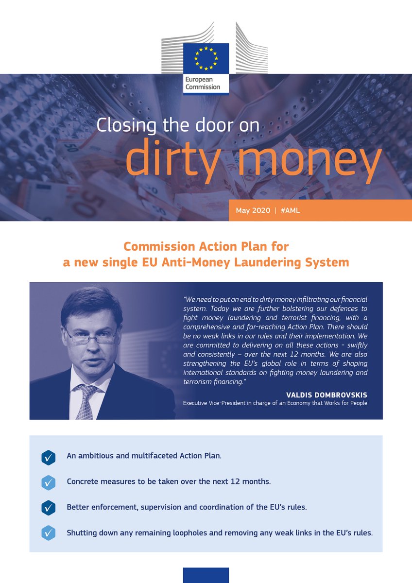 EU_Finance's tweet photo. The @EU_Commission steps up fight against money laundering and terrorist financing to put an end to dirty money infiltrating EU financial system. #AML
➡️ https://t.co/0DQXGCXSP8
Follow the thread for more ⤵️ https://t.co/ftUWZSJmh8