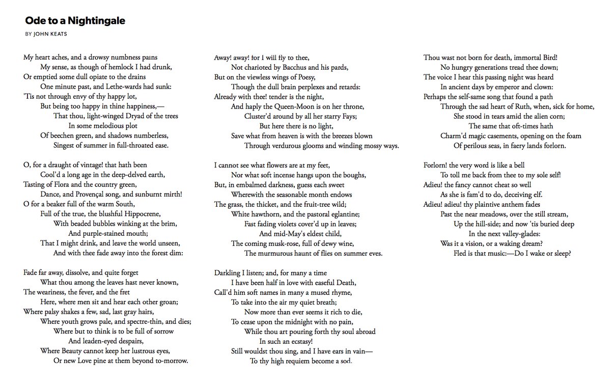 155 Ode To A Nightingale by John Keats  #PandemicPoems  https://soundcloud.com/user-115260978/155-ode-to-a-nightingale-by-john-keats