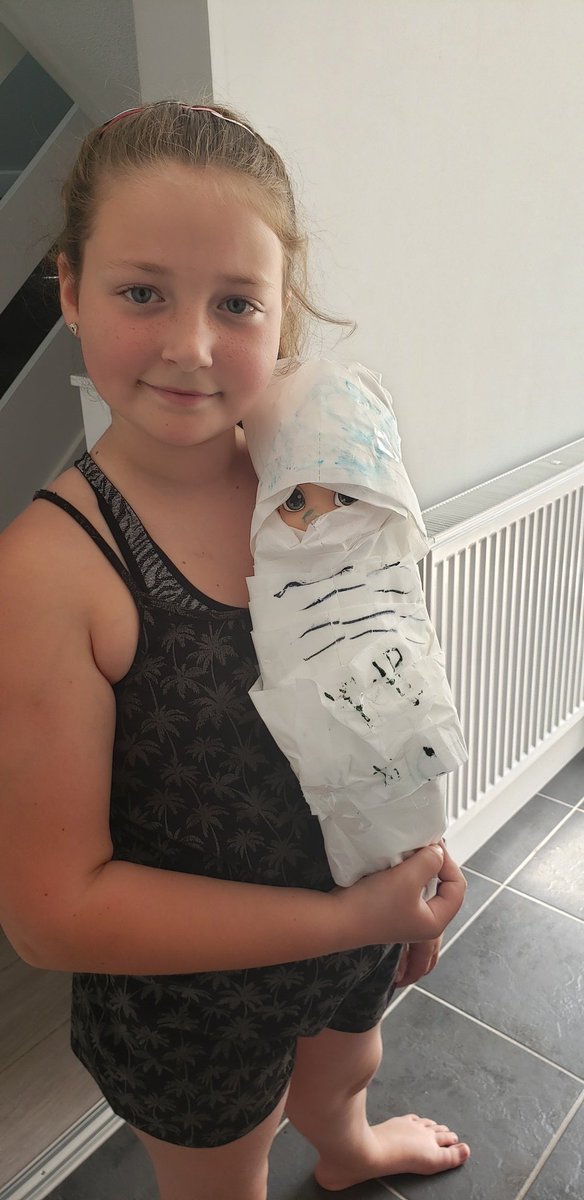 dzanka86's tweet photo. Maja's mummies 
@FoxHill_Primary 

thanks god we have got  plenty of toilet paper 😅🌈👍 https://t.co/KUEjfvFidN