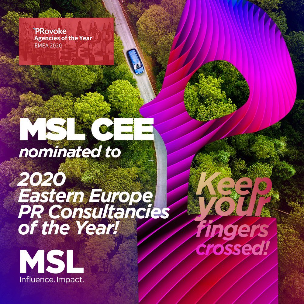 MSL_PL's tweet image. 📣MSL CEE @MSL_PL, @MSL_Sofia, @ThePracticeRO and MSLCzech once again nominated by @Provoke_News as one of the best consulting agencies in the region!
The winner of the title '2020 Eastern Europe Consultancies of the Year' will be announced soon! Keep your fingers crossed for us