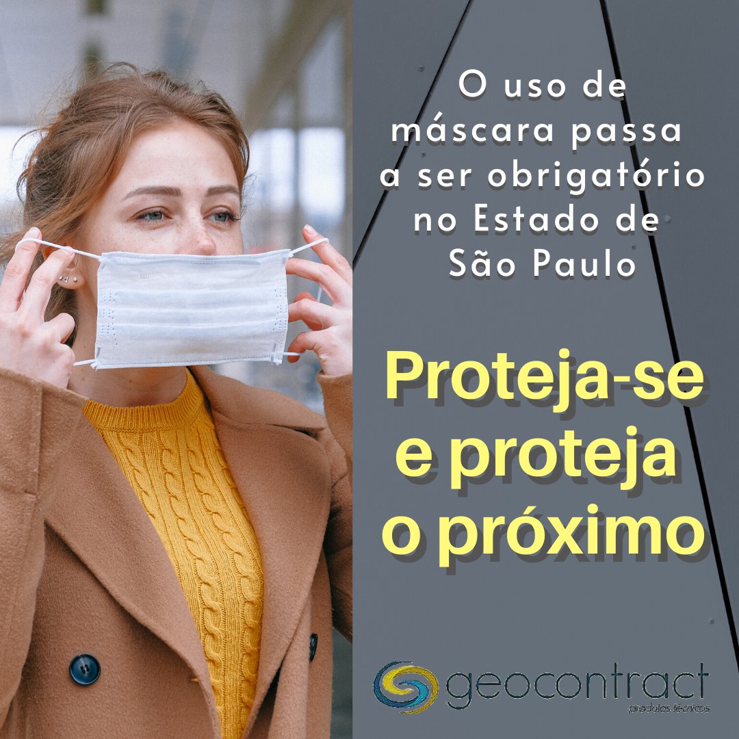 geocontract's tweet photo. Começa a valer hoje a obrigatoriedade do uso de máscaras no Estado de SP

Leia no blog: https://t.co/APkbtiST0g
⠀
Estamos funcionando, coloque sua máscara e venha nos visitar na Rua do Manifesto, 2082, Ipiranga

#coronavirus #mascara #engenharia #construcaocivil #geocontract https://t.co/0hAxDDBh5V