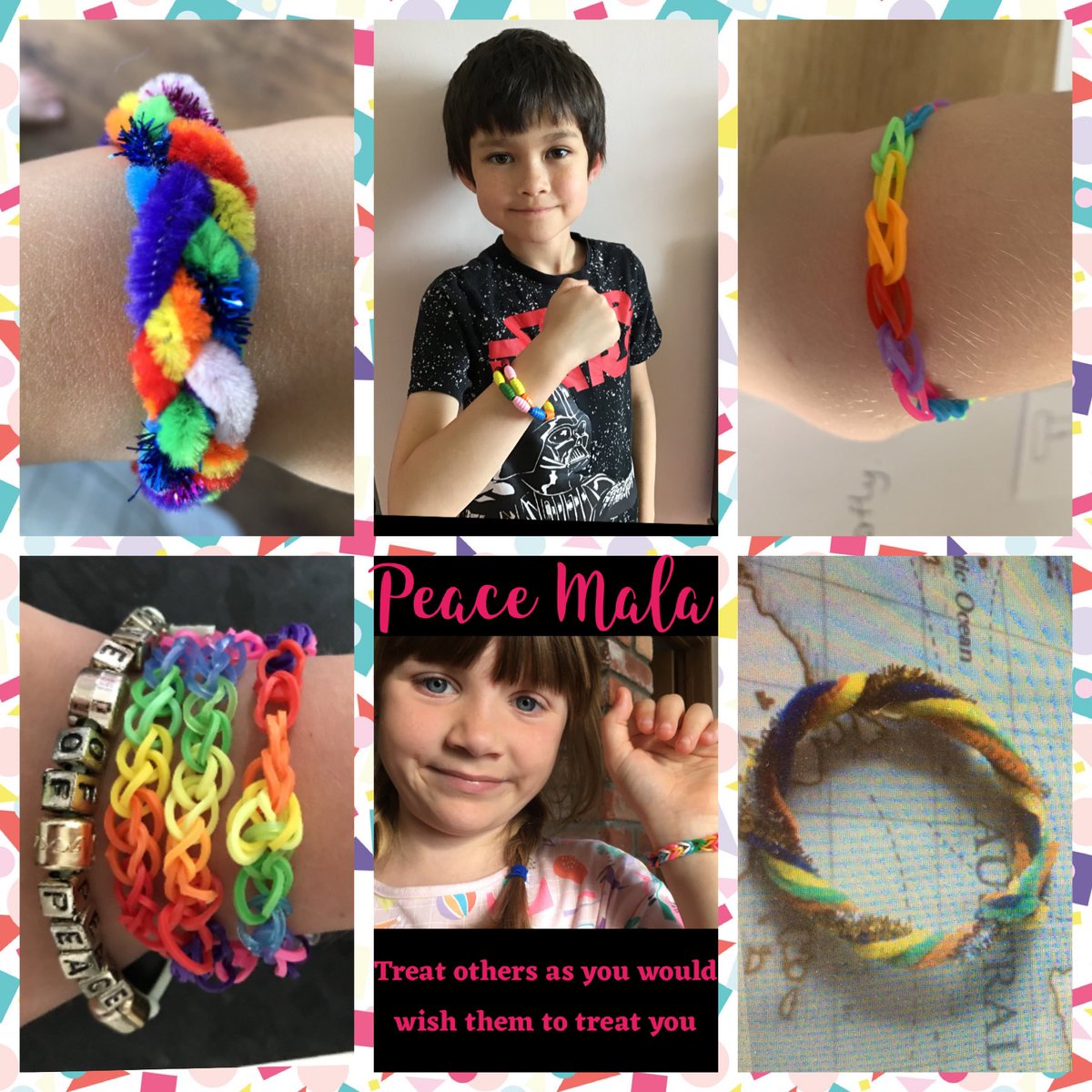 PenyfaiPrimary's tweet photo. Year 3 have been making beautiful Peace Mala bracelets this week #hopeandpromise #StayAtHome @BridgendCBC @ChurchinWales @LlandaffEd @LlandaffDio @SarahHooke 🕊🌈 https://t.co/pvB1ctp5OJ