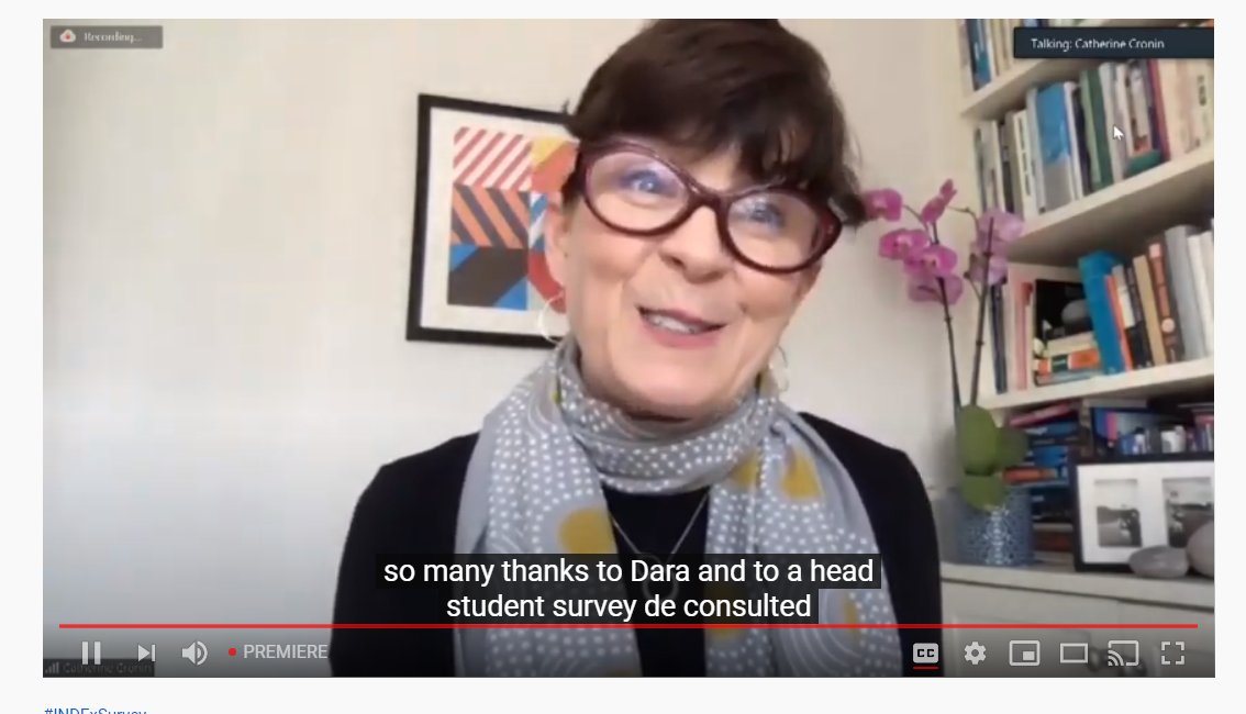 Irish National Digital Experience (INDEx) Survey Report Launch is live in YouTube with <a href="/TerrymagNF/">Terry Maguire</a> and many thanks to <a href="/catherinecronin/">Dr. Catherine Cronin ... over on Mastodon</a> for acknowledging <a href="/dararyder/">Dara Ryder</a> and <a href="/aheadireland/">AHEAD Ireland</a> for their help with the #INDExSurvey