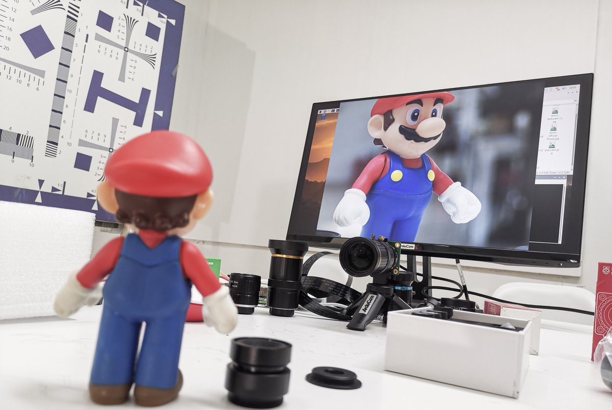 ArducamOfficial's tweet image. Here’s a sneak peek of one of the lenses we will be launching (along with all other cool lenses) later this week.
FYI: We put a flashlight under Mario’s right hand, about 7 m/23 ft away.🌟
#RpiHighQualityCameraLenses
#RaspberryPiCamera
#EmbeddedVision
#Embeddedsystems