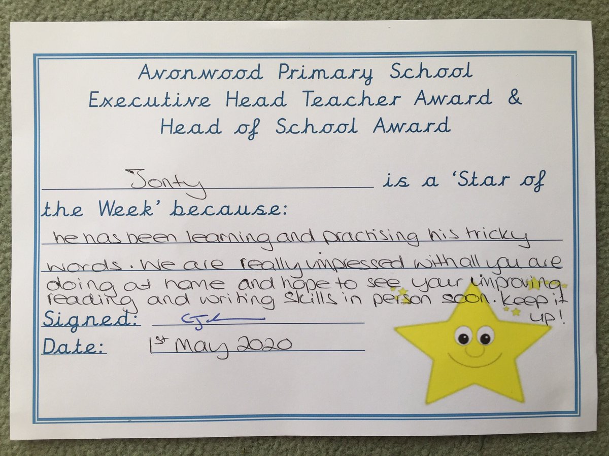 PouncinPanthers's tweet photo. The whole family is totally overwhelmed with excitement as both Savannah AND Jonty have earned themselves the Head Master’s ‘Star of the Week’ award! 🌟 Thank you so much @AvonwoodYear1  @AvonwoodEYFS and @AvonwoodHead 🥳👏🌈💕🌟 We even had a Star assembly this morning!! 🌟 https://t.co/uHTEaHy607
