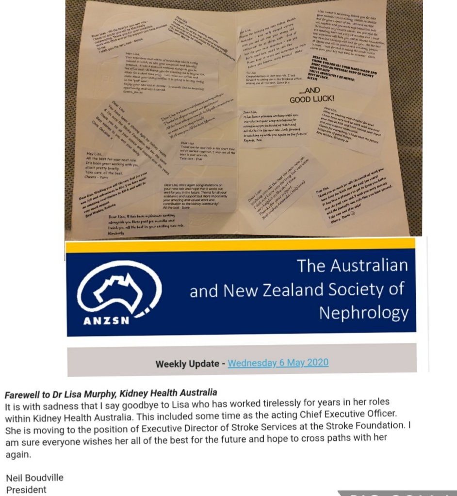 It has been an incredible 4 yrs <a href="/KidneyHealth/">Kidney Health</a> <a href="/forbestweets/">Chris Forbes</a>  <a href="/shilpa_jes/">Shilpa Jesudason</a>  but now time for a change! Thanks for the heart felt  Zoom farewell! I will always think 'kidneys'. Thanks too to <a href="/ANZSN/">ANZSN</a> for the kind words &amp; collaboration.