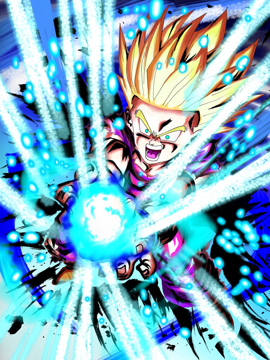 blonde hair 1boy super saiyan male focus solo open mouth energy ball  illustration images