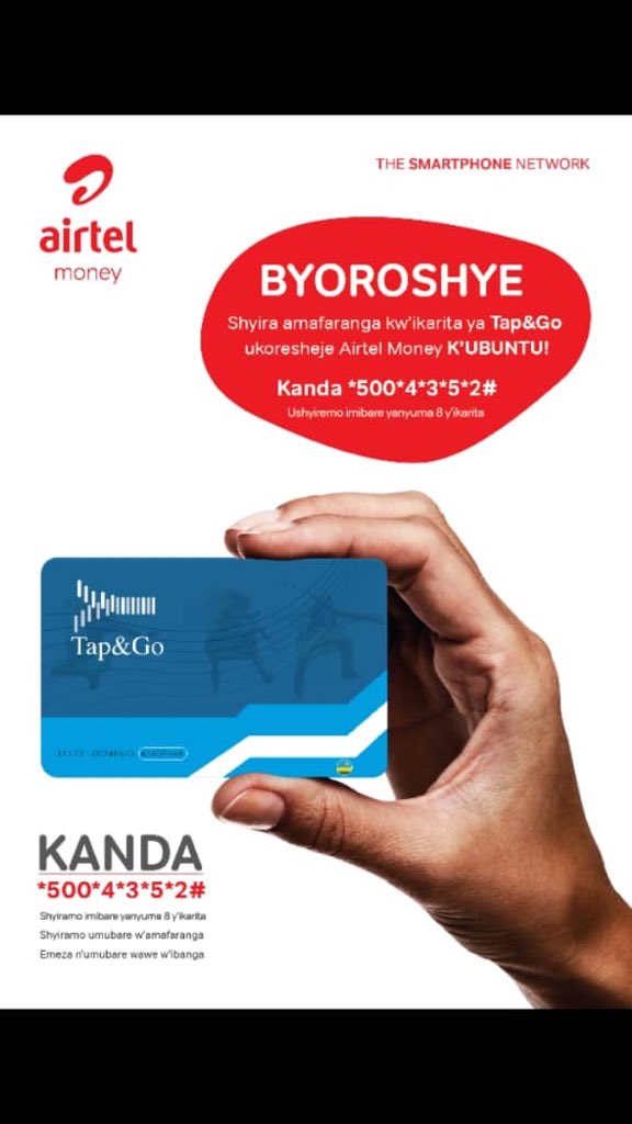 CityofKigali's tweet image. Ku bakoresha @airtelrw , ubu ni uburyo washyira amafaranga ku ikarita yawe y&apos;urugendo ukoresheje ikoranabunga #GoSmart