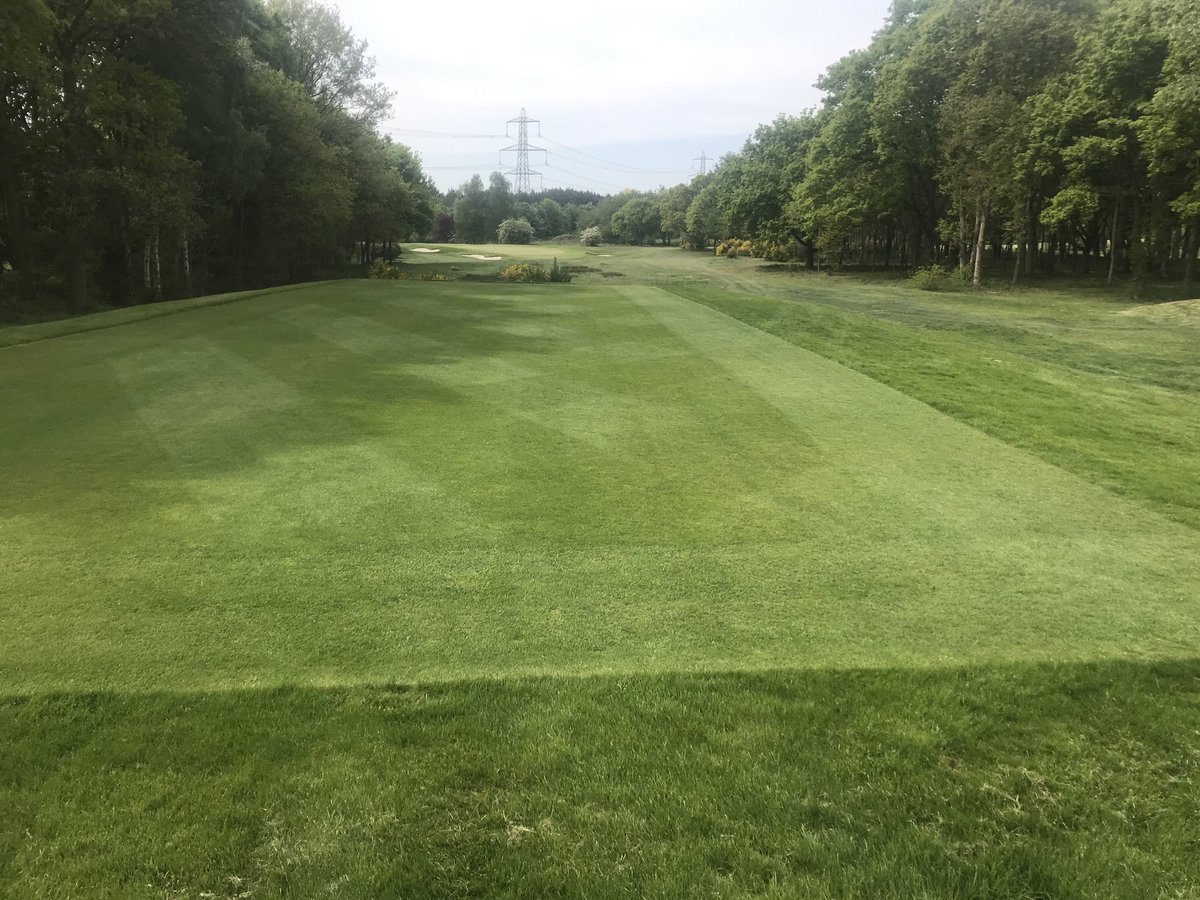Dgcrm1's tweet photo. Work being done in anticipation of opening in the next week or two. Regular cutting, with out of play areas of rough left longer as per maintenance guidelines. Greens vertidrained and top dressed and now being cut at 5mm https://t.co/BKkvAWuyTZ