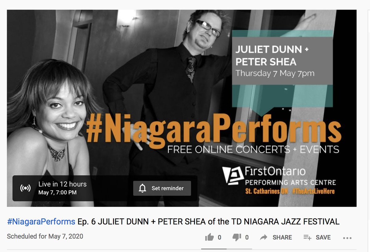 julietdunnjazz's tweet photo. I'm thrilled to be performing tonight with @petersheamusic for the @FirstOntPAC's #NiagaraPerforms series.
Tune in from 7pm - 8pm here: https://t.co/9NUQNrPAP9
Feel free to tip the band here:
https://t.co/ZnjquK0UaX
#LiveLoveJazz
#JazzNiagara
#Lockdown2020
#NiagaraPerforms https://t.co/x9187q8vtk