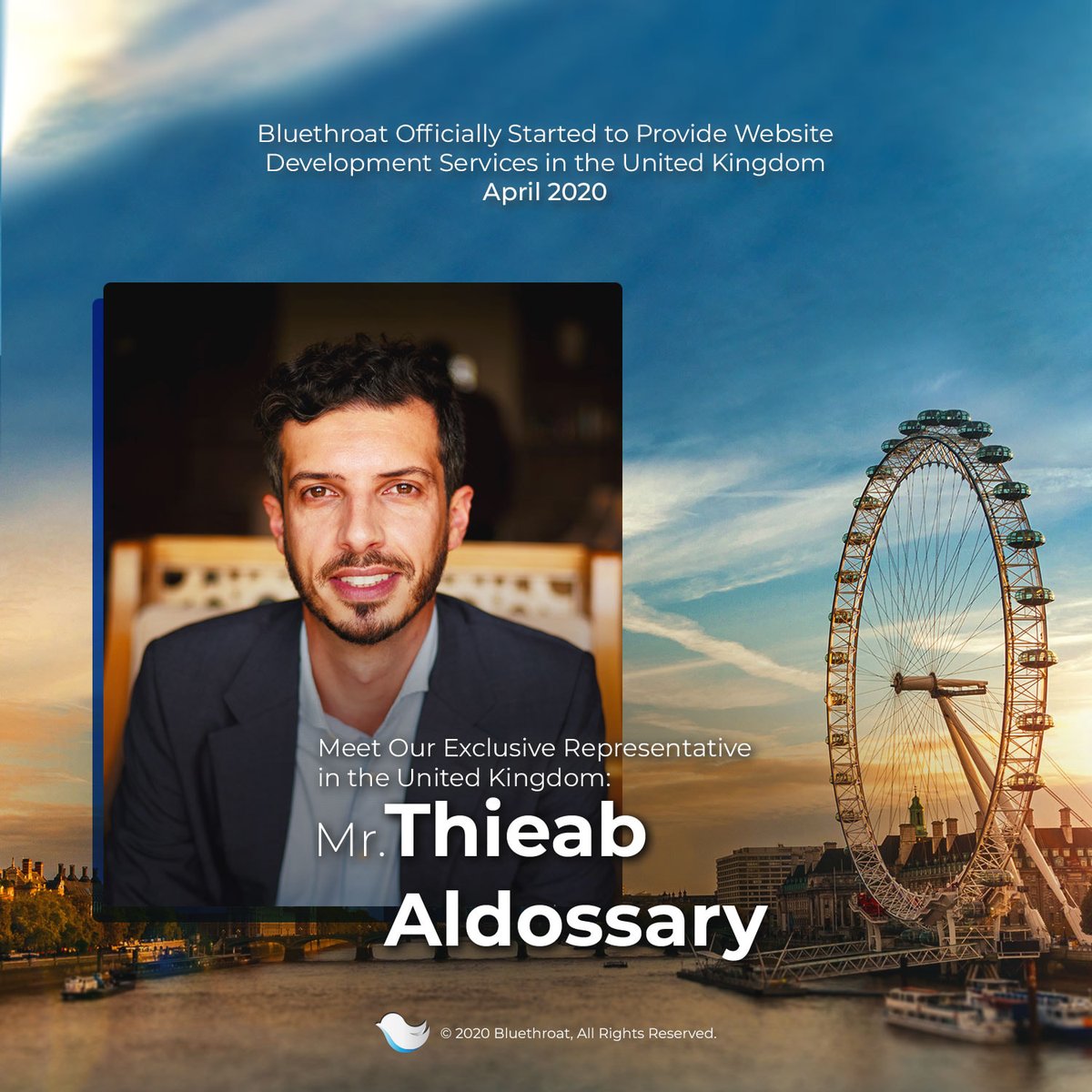 bluethroatmena's tweet photo. We are excited to start providing our website development services in the United Kingdom through our exclusive representative Mr. Thieab Aldossary.

Please feel free to reach out to discuss your next website with Mr. Thieab.
https://t.co/b8S2SEoyUw

#UK #websites https://t.co/iu8aLT2wOM