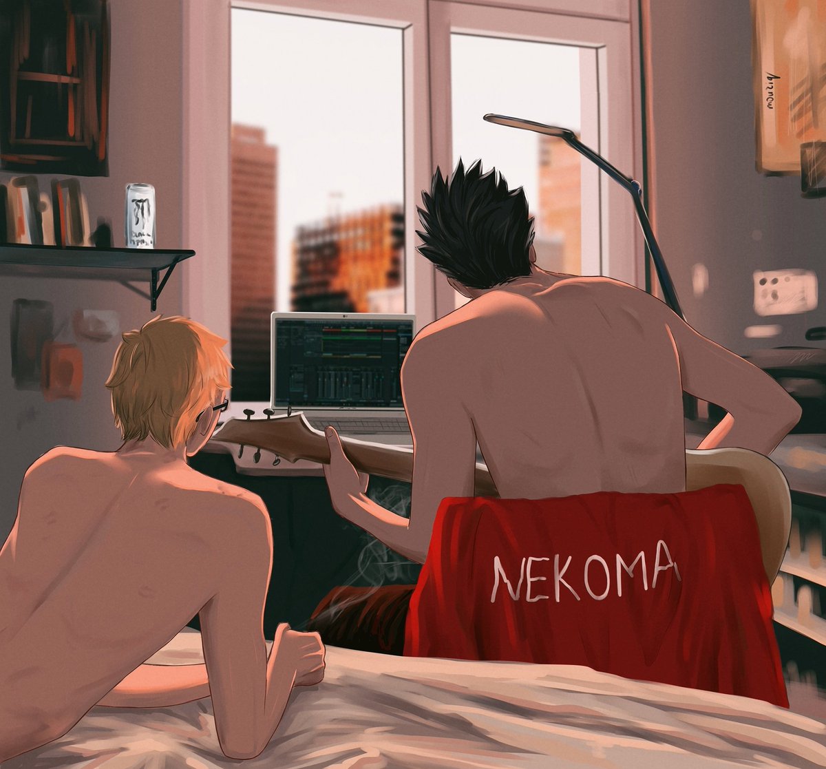 mouriqz's tweet photo. Morning 🌤️ #haikyuu #haikyuufanart #kurotsuki #kuroo #tsukishima https://t.co/wLtRjzY1el