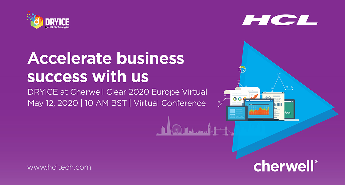 DRYiCEAi's tweet photo. #DRYiCE and #Cherwell make a CLEAR choice to accelerate Business Success in the Digital Economy. Visit the virtual #DRYiCE booth at #Cherwell #ClearConference 2020 to know more : https://t.co/BmywJ6Njva 

#OneHCL #Clear2020 https://t.co/VJ5XgyJdMy