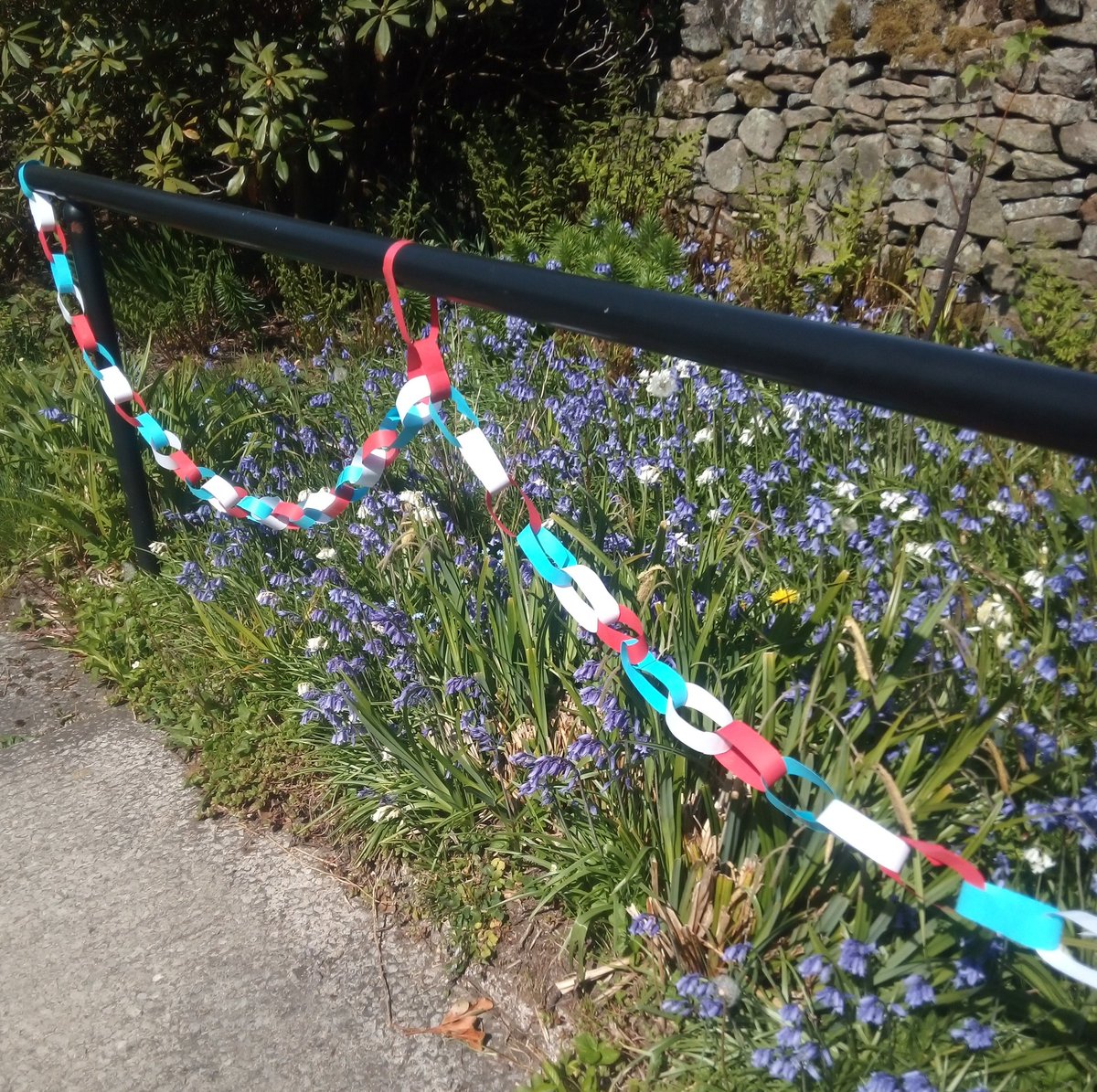 Red, white and bluebells for #VEDay75 <a href="/RainowPrimary/">Rainow Primary</a>