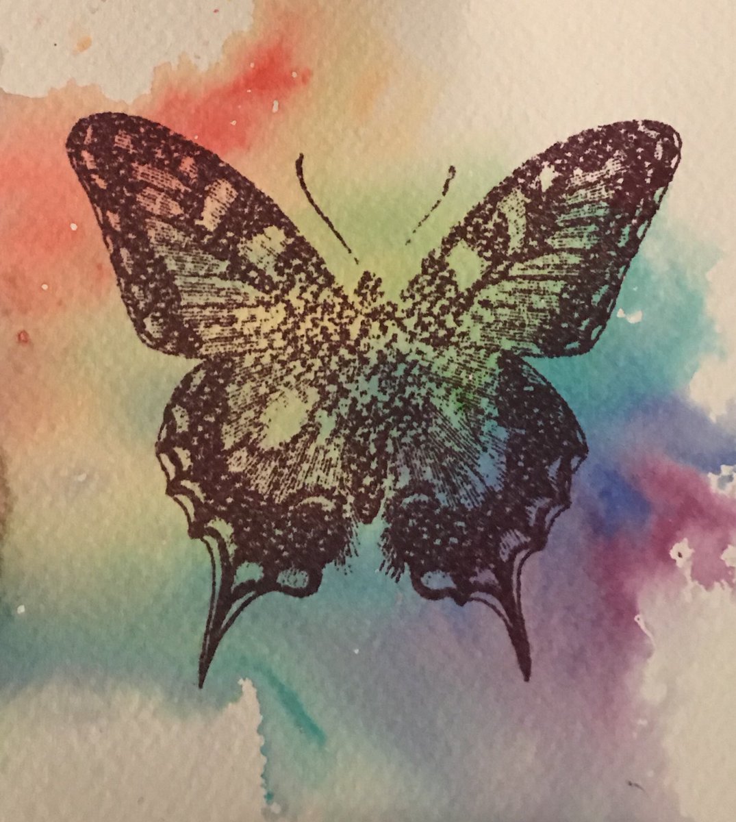 PW_Creations's tweet photo. My latest makes during lockdown! Rainbow butterflies, and loved the watercolour 🌈! #handmade #butterflies #watercolours #karinmarkers #stamps https://t.co/6yqGEBzPtZ