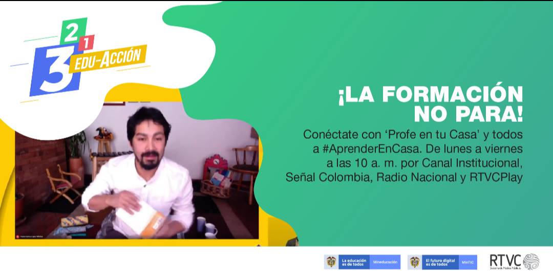 INRAVISIONco's tweet photo. ¡#FelizJueves para todos! Recuerden que desde las ⌚10:00 a. m. te esperamos para disfrutar juntos del 'Profe en tu casa'. Síguelo por @InstitucionalTV, @RTVCPlay, @SenalColombia y @RadNalCo. ¡Vamos a #AprenderEnCasa! 🏠👏📺📻🖥 https://t.co/svhwtNDDpc